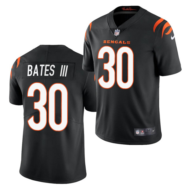 Men's Cincinnati Bengals #30 Jessie Bates III 2021 Black NFL Vapor Untouchable Limited Stitched Jersey Men's Cincinnati Bengals #30 Jessie Bates III 2021 Black NFL Vapor Untouchable Limited Stitched Jersey